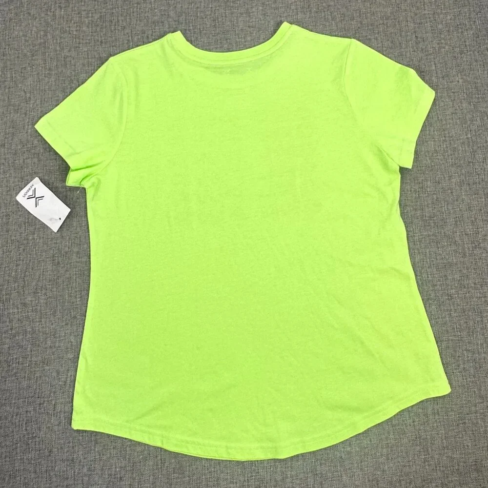 NEW! Xersion Little & Big GirlsT-Shirt Summer Lime XL 18.5 Cotton Blend Round Ne